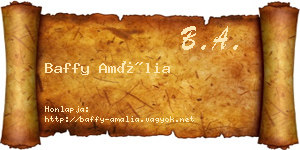 Baffy Amália névjegykártya